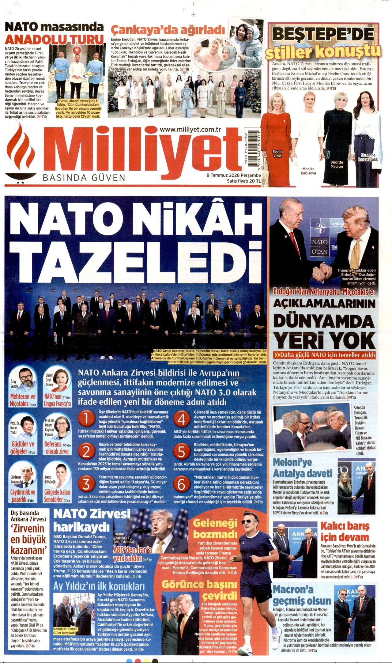 Milliyet Gazetesi Manşeti - 09.07.2026