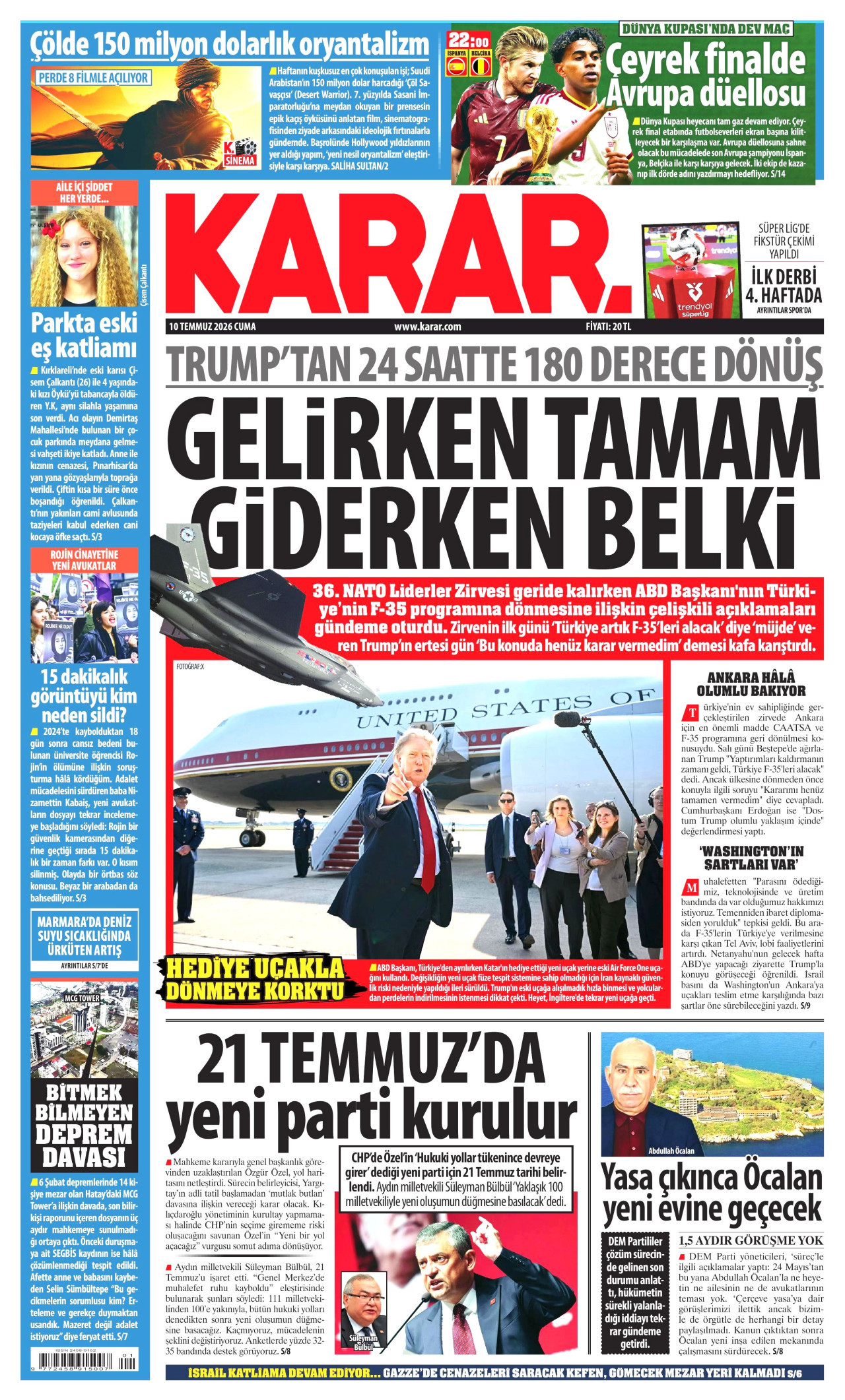 Karar Gazetesi Manşeti - 10.07.2026