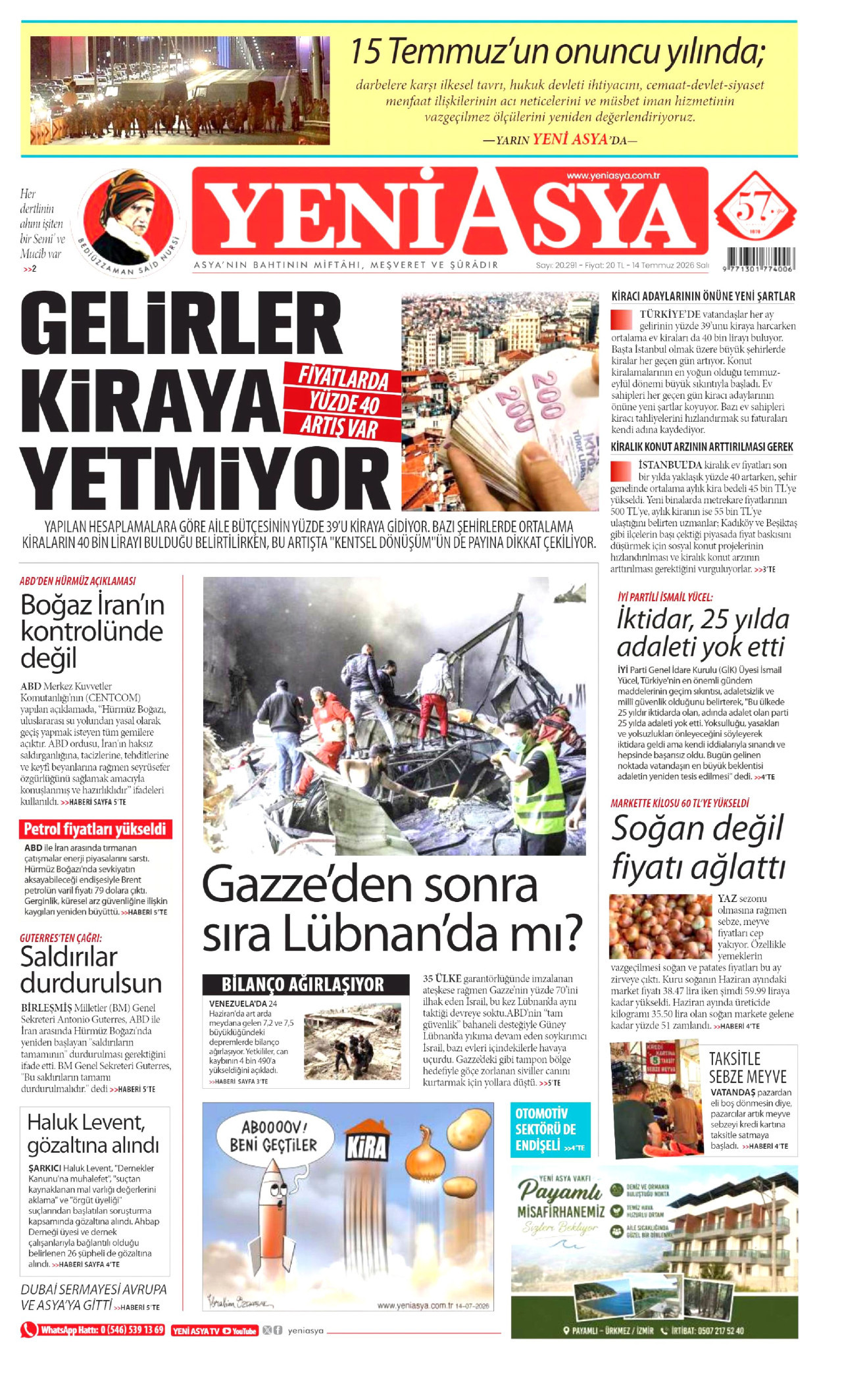 Yeni Asya Manşet