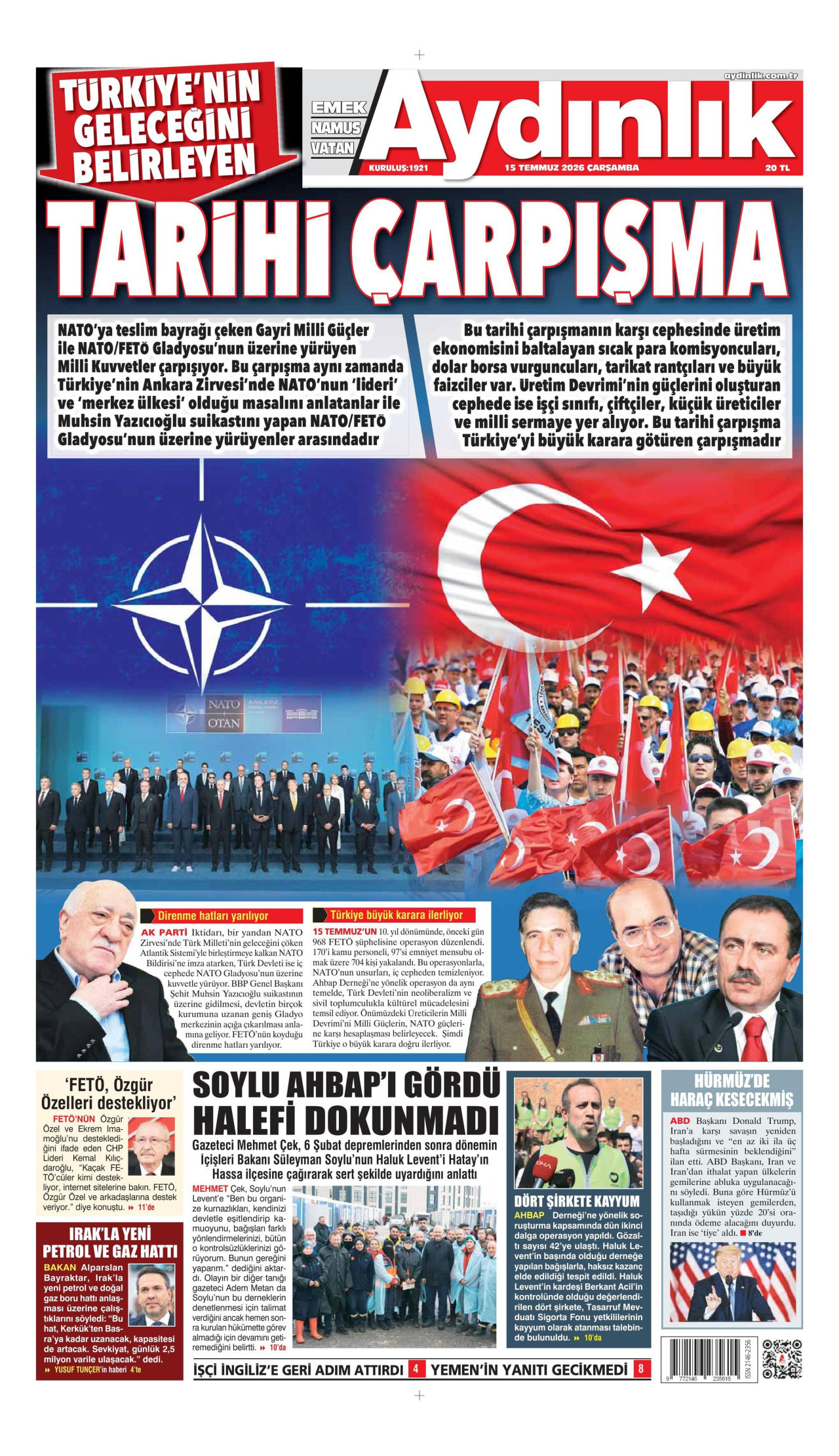 Aydınlık Gazetesi Manşet