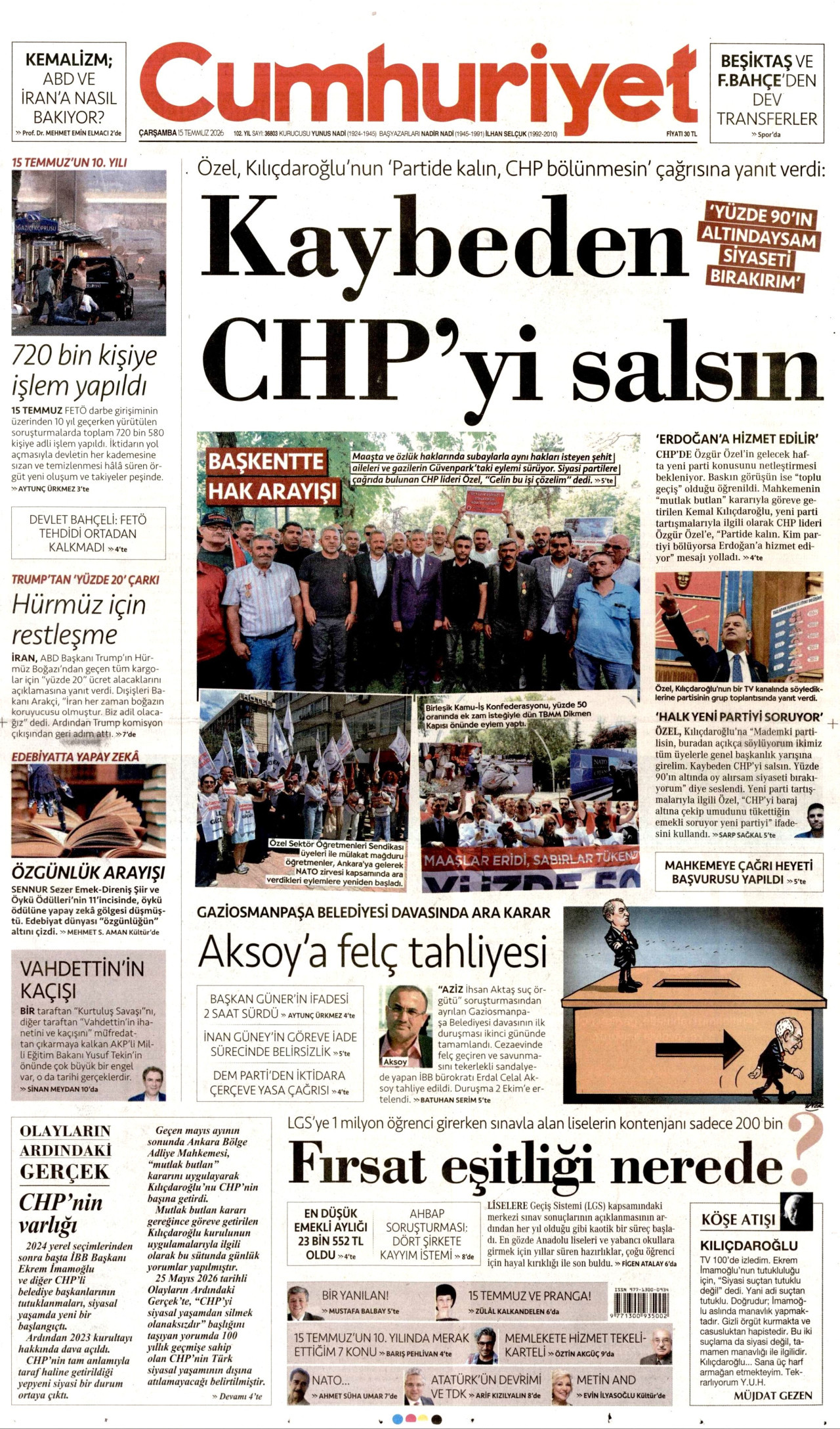 Cumhuriyet Manşet