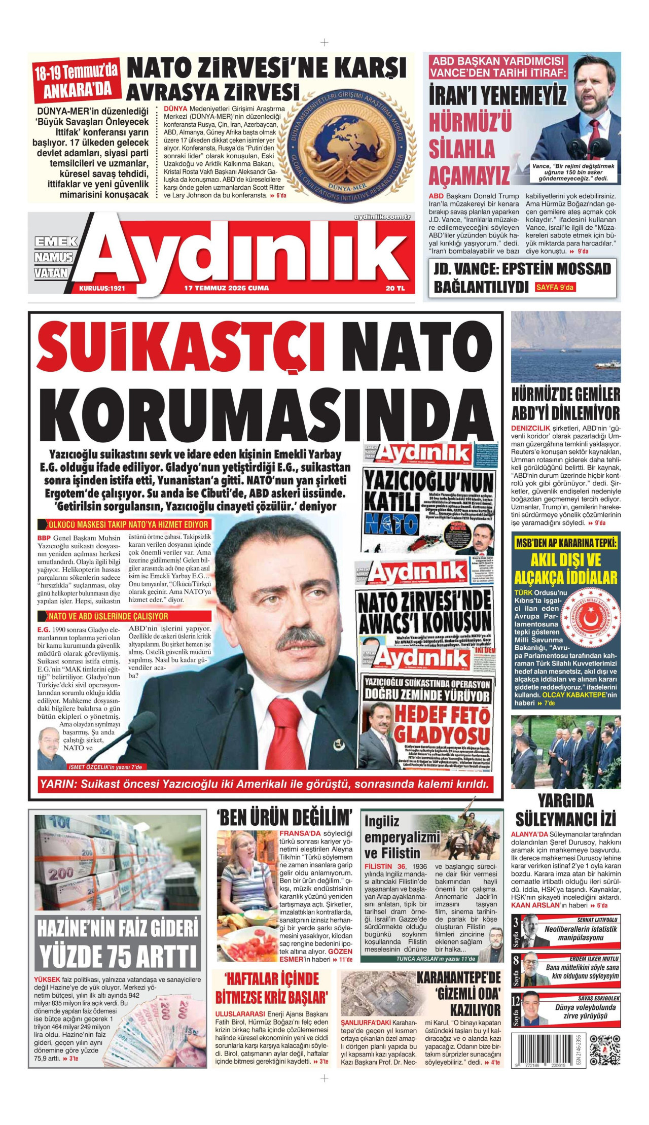 Aydınlık Gazetesi Manşet