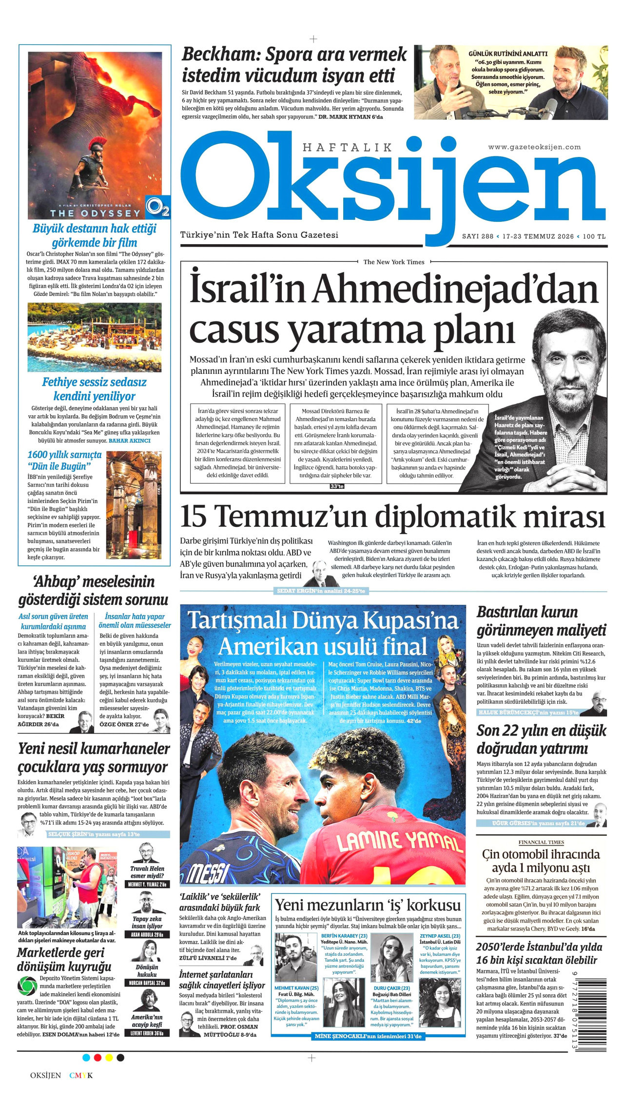 Oksijen Gazetesi Manşeti - 17 Temmuz 2026 Birinci Sayfa