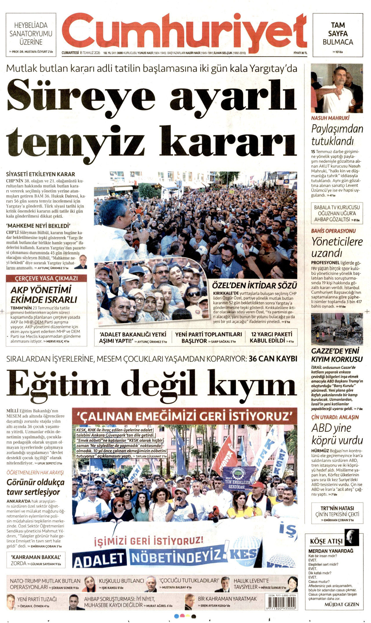 Cumhuriyet Manşet