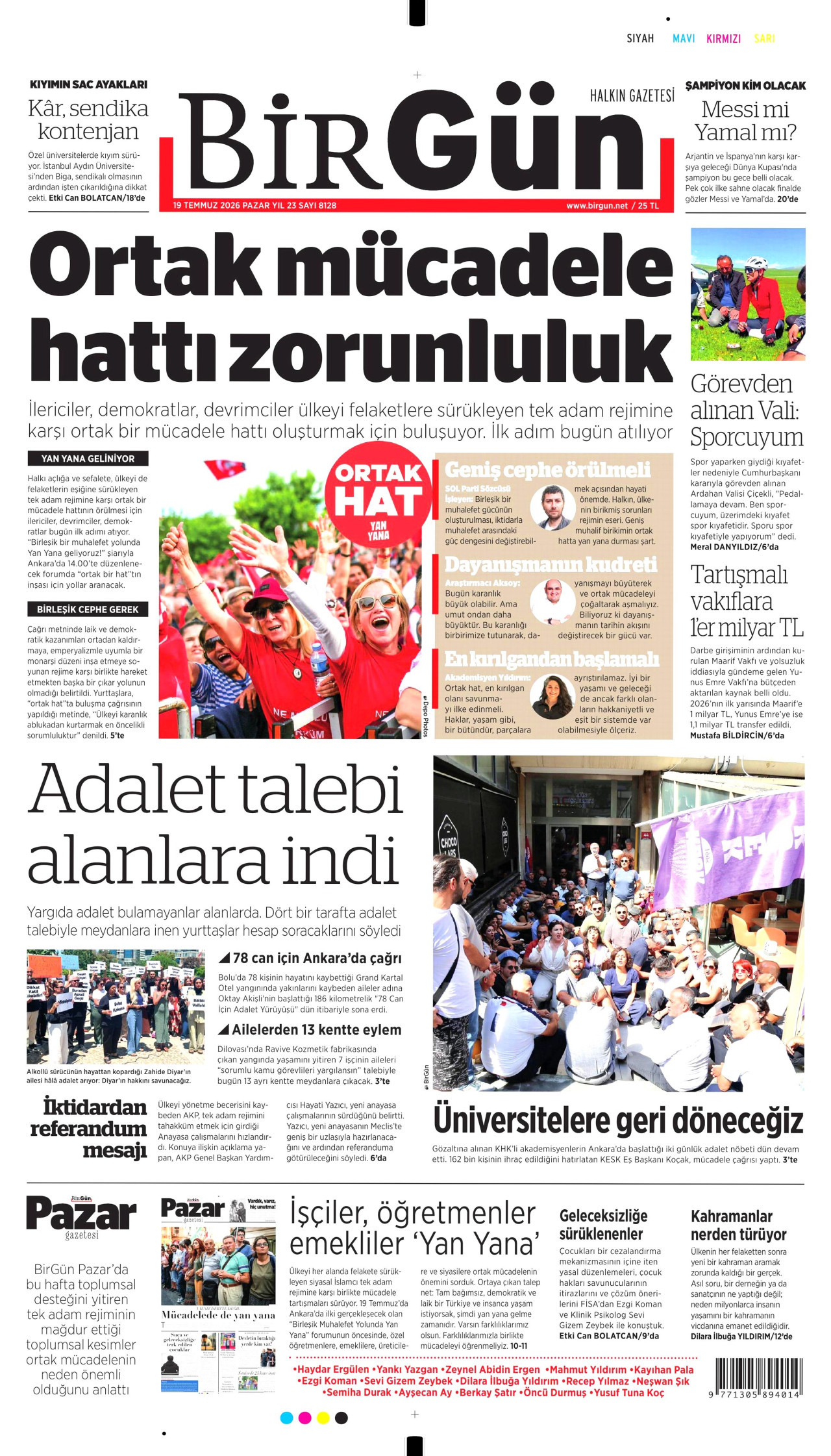 BirGün Gazetesi Manşeti