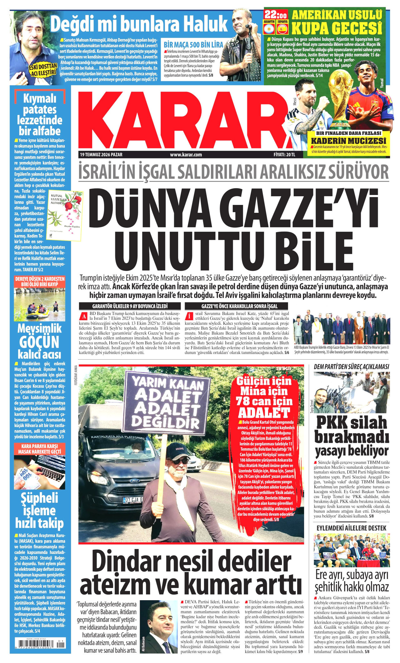 Karar Gazetesi Manşeti