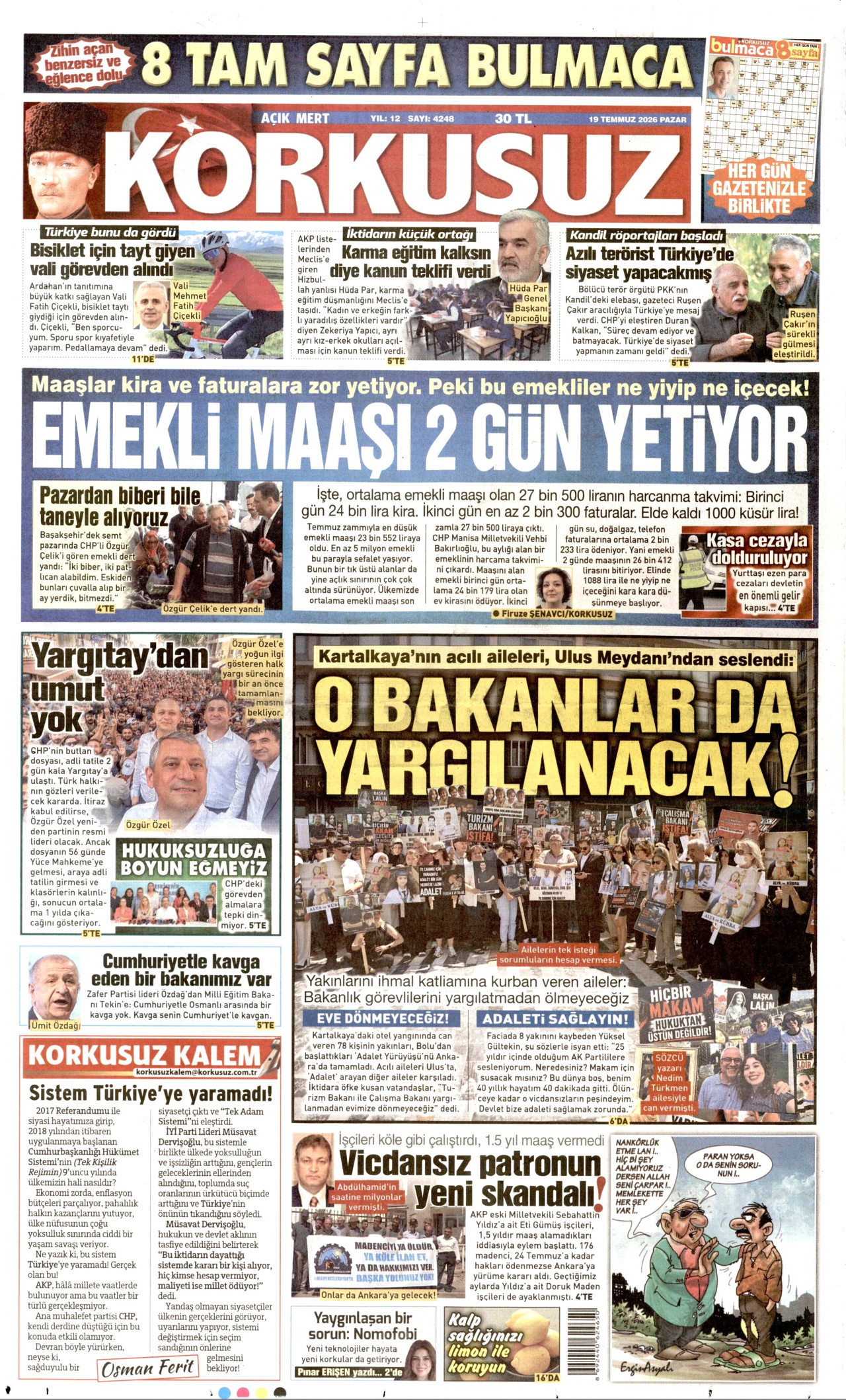 Korkusuz Gazetesi Manşeti