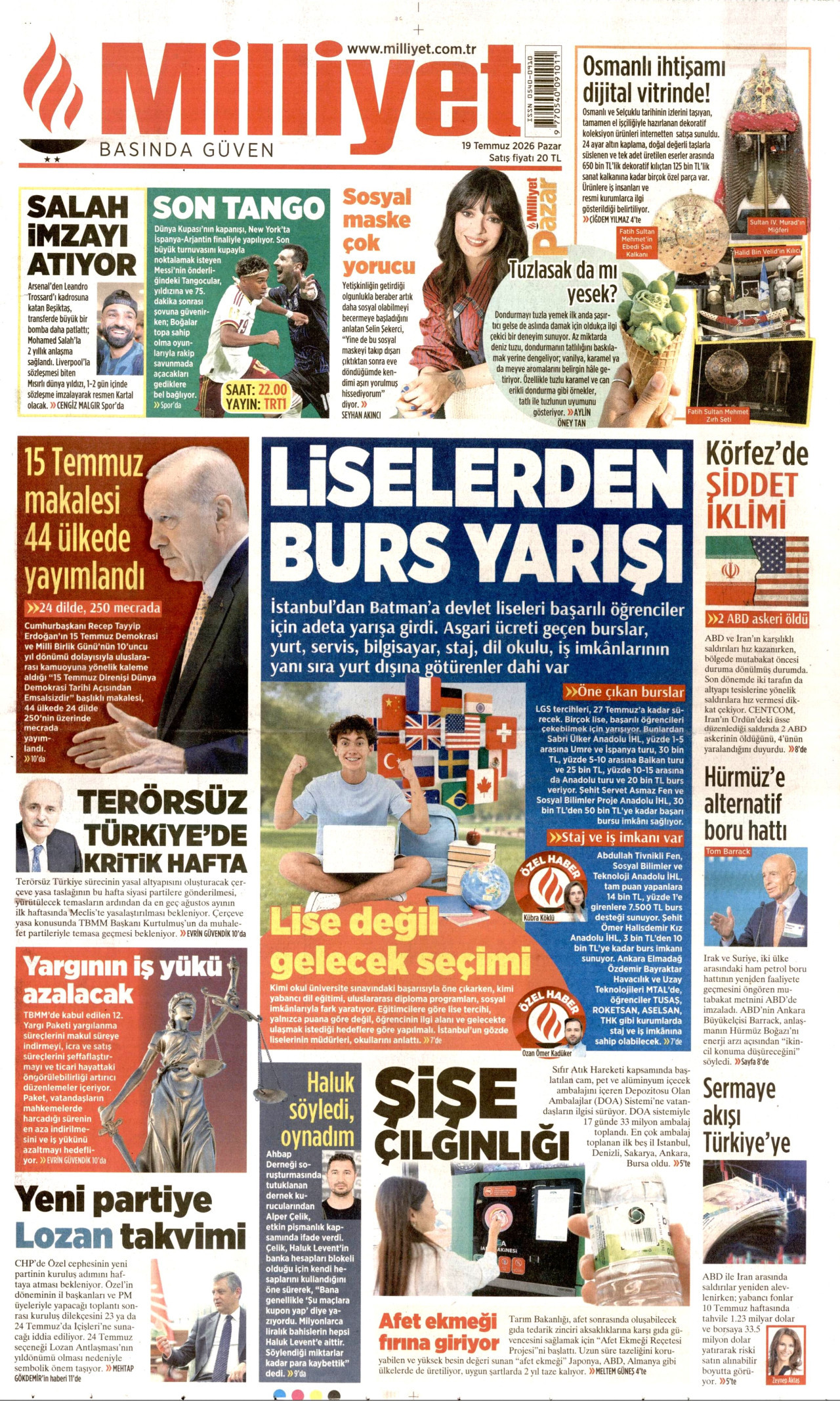 Milliyet Gazetesi Manşeti