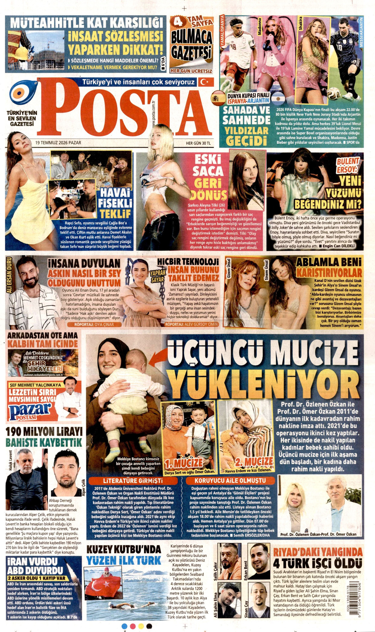 Posta Gazetesi Manşeti