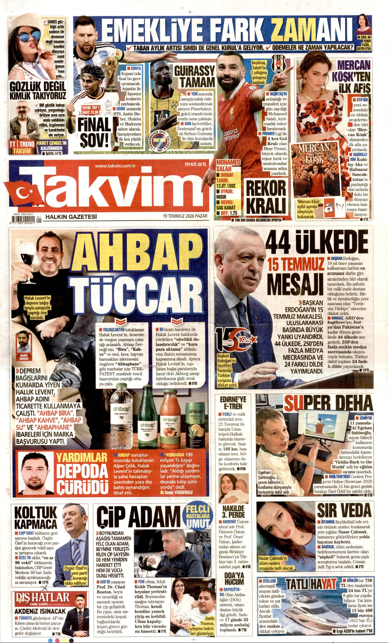 Takvim Gazetesi Manşeti