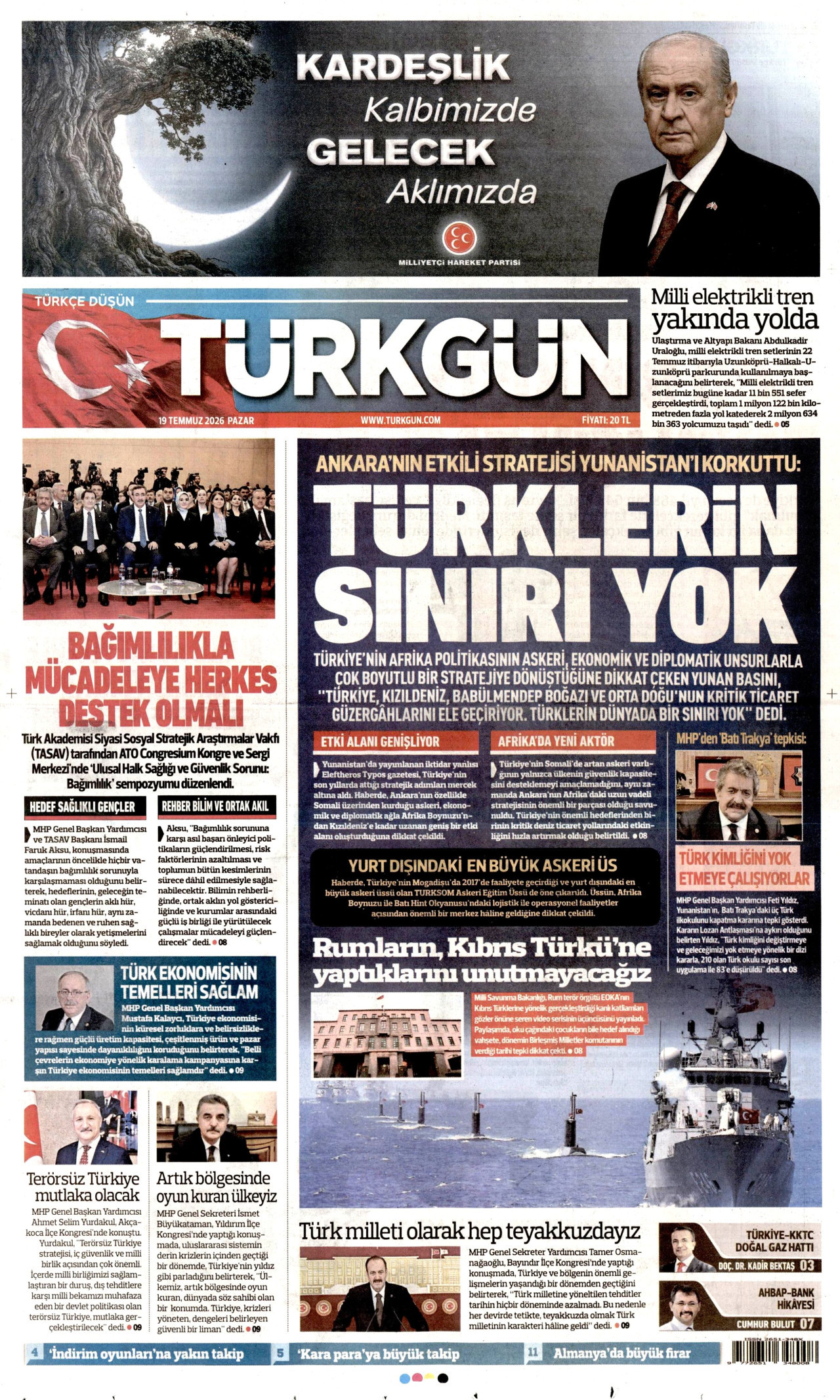 Türkgün Gazetesi Manşeti