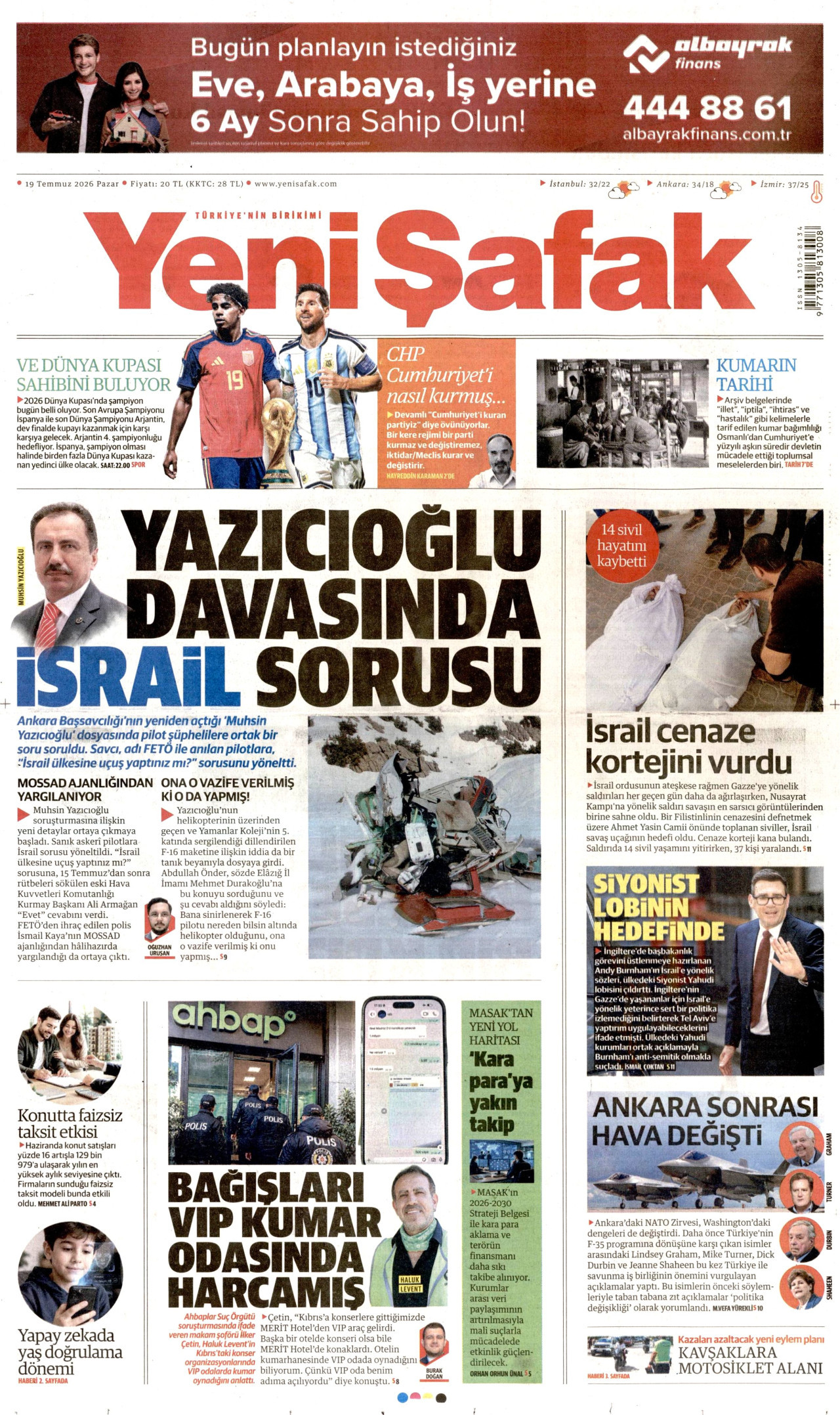 Yeni Şafak Gazetesi Manşeti