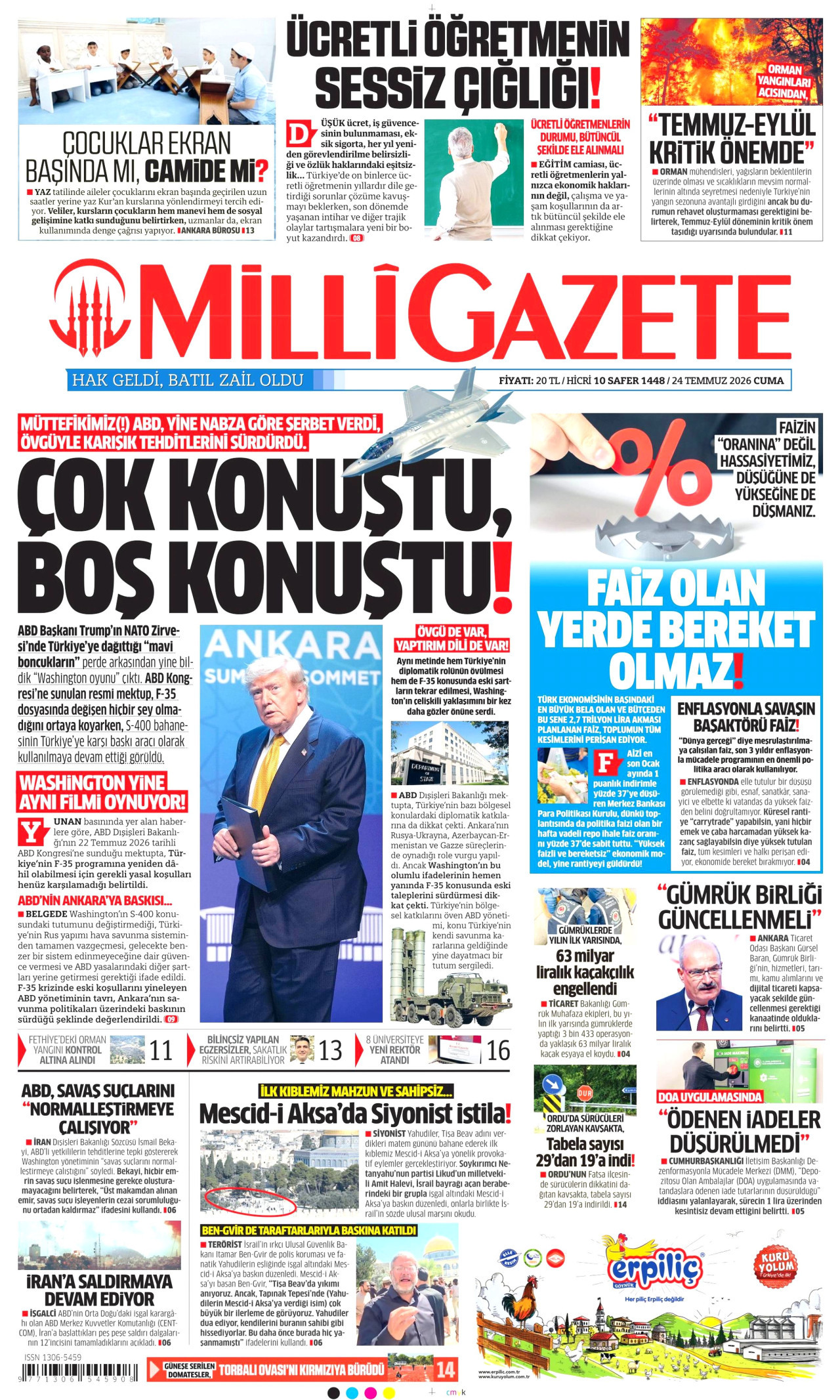 Milli Gazete Manşet