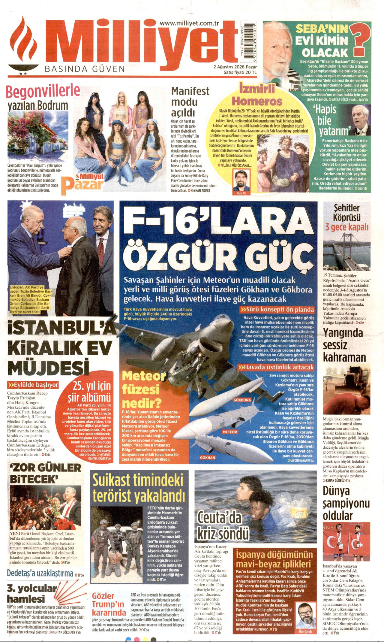 Milliyet Gazetesi Manşeti - 4 Eylül 2026 Birinci Sayfa