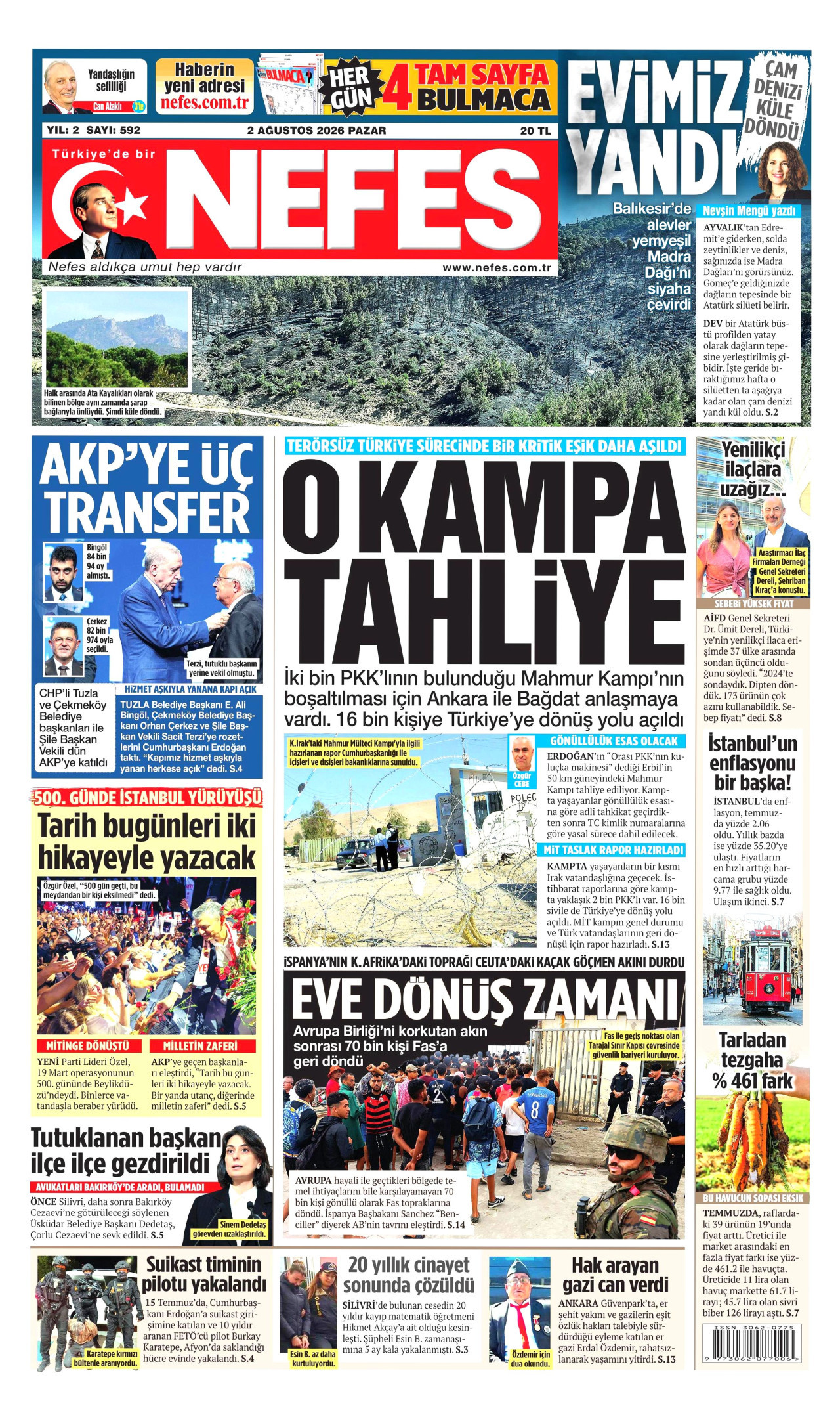 Nefes Gazetesi Manşeti - 02.08.2026