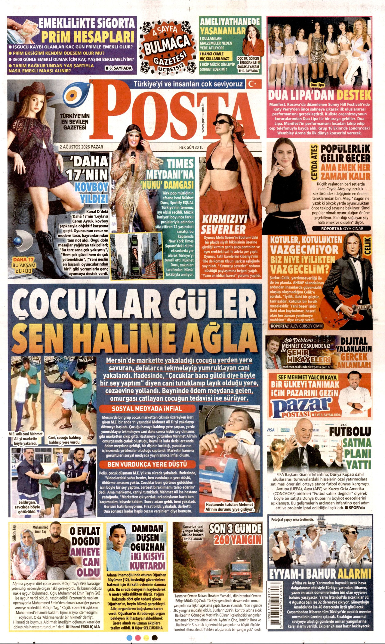 Posta Gazetesi Manşeti - 02.08.2026