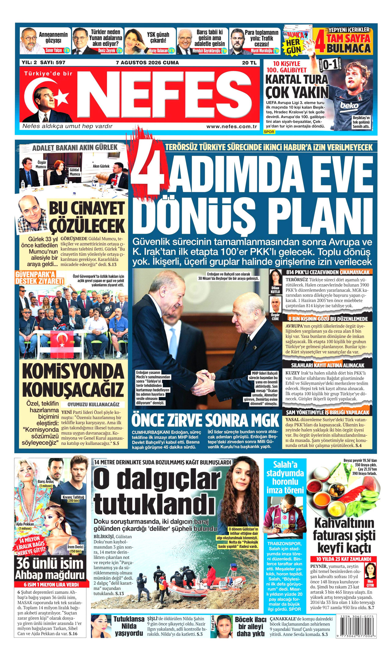 Nefes Gazetesi Manşeti - 07.08.2026