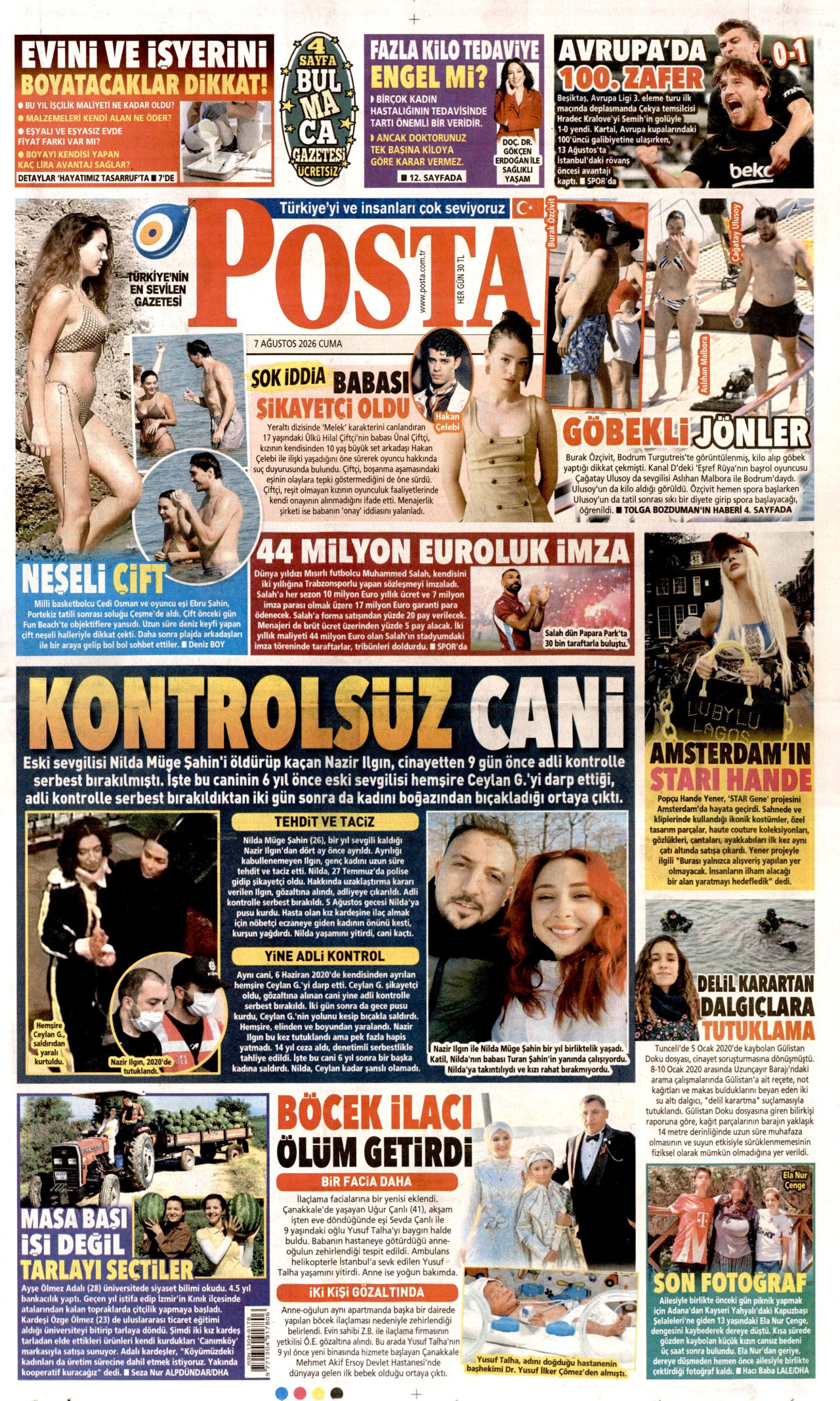 Posta Gazetesi Manşeti - 07.08.2026