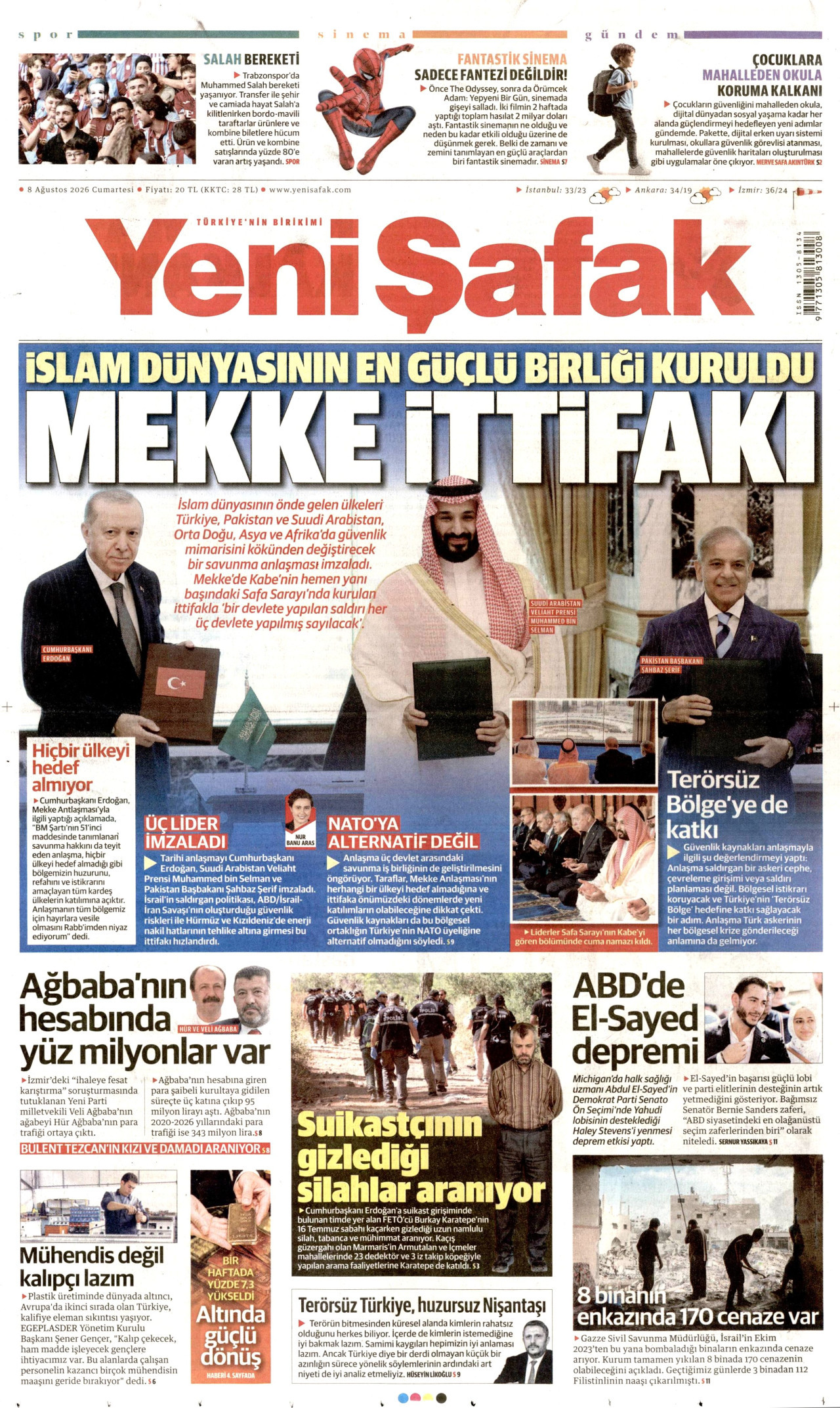 Yeni Şafak Manşet