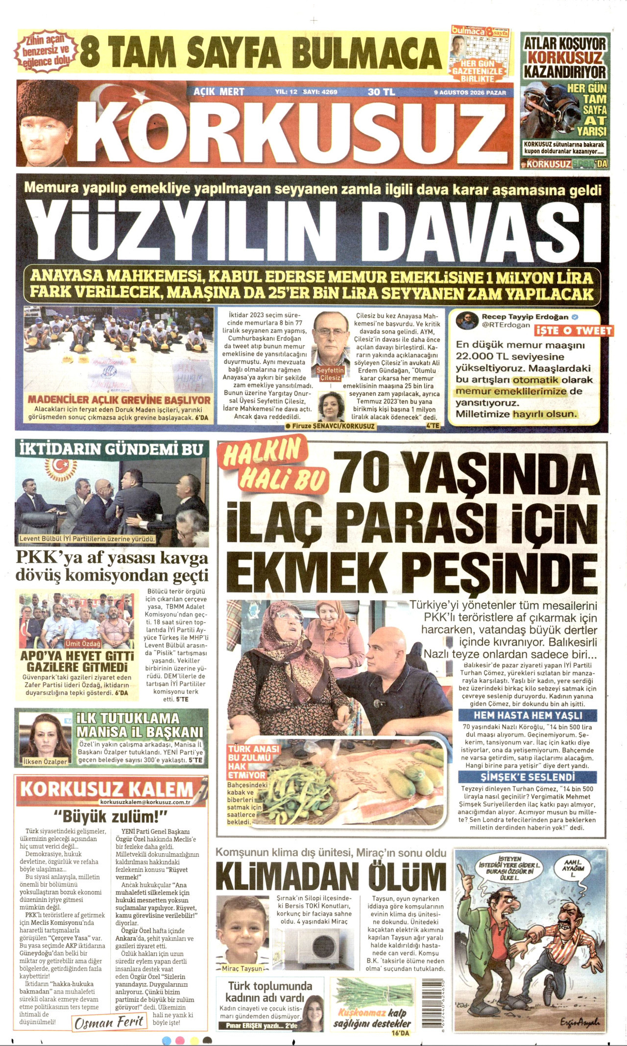 Korkusuz Gazetesi Manşeti - 4 Eylül 2026 Birinci Sayfa