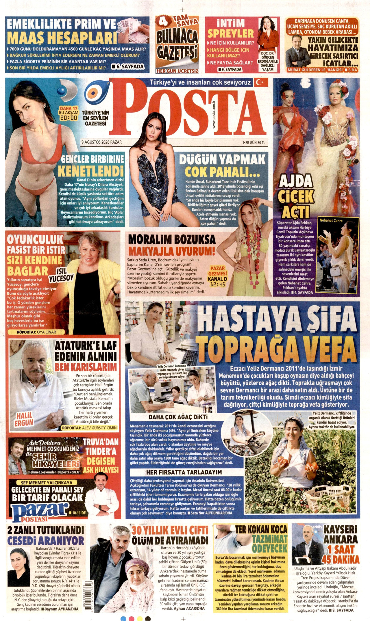Posta Gazetesi Manşeti - 09.08.2026