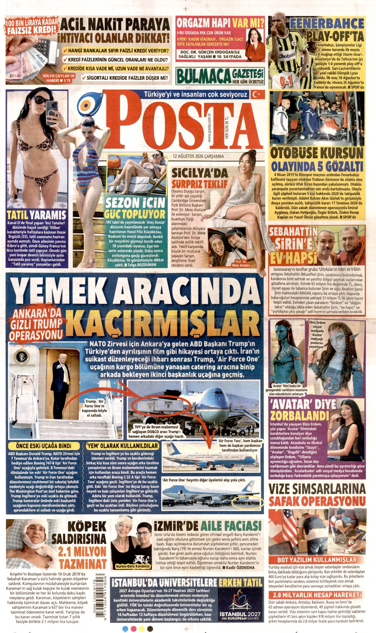 Posta Gazetesi Manşeti - 12.08.2026