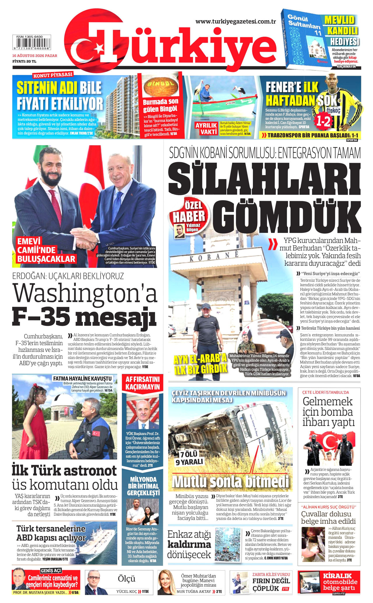 Türkiye Gazetesi Manşet