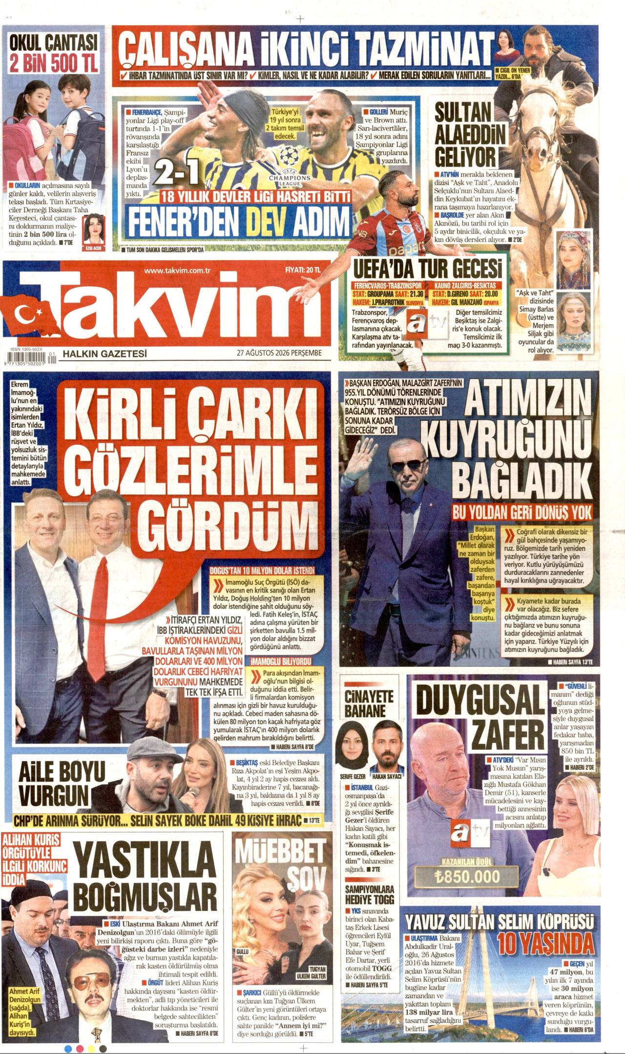 Takvim Manşet