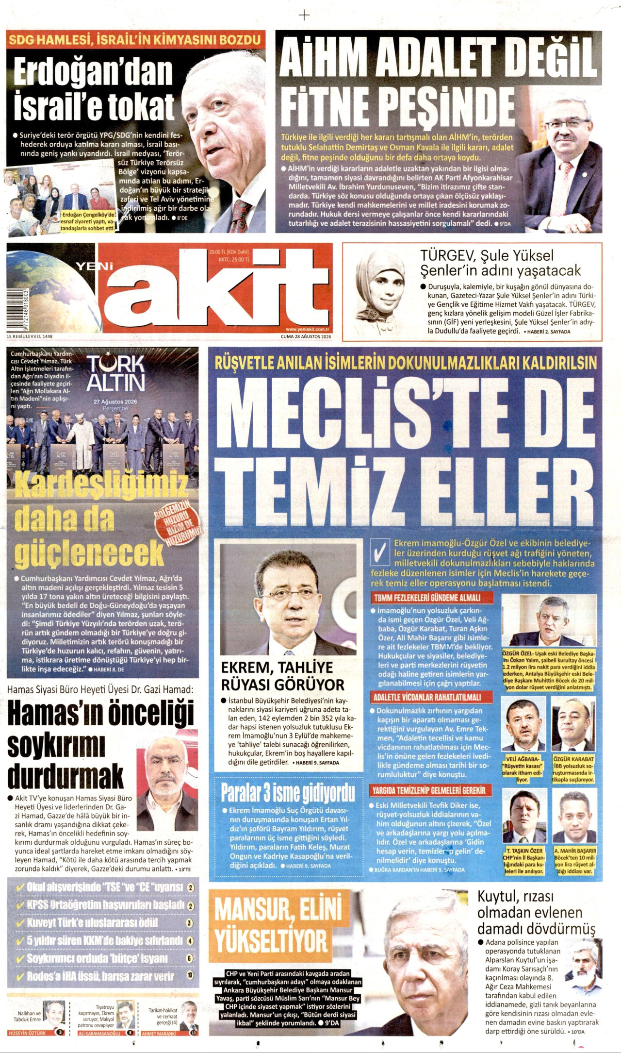 Yeni Akit Manşet