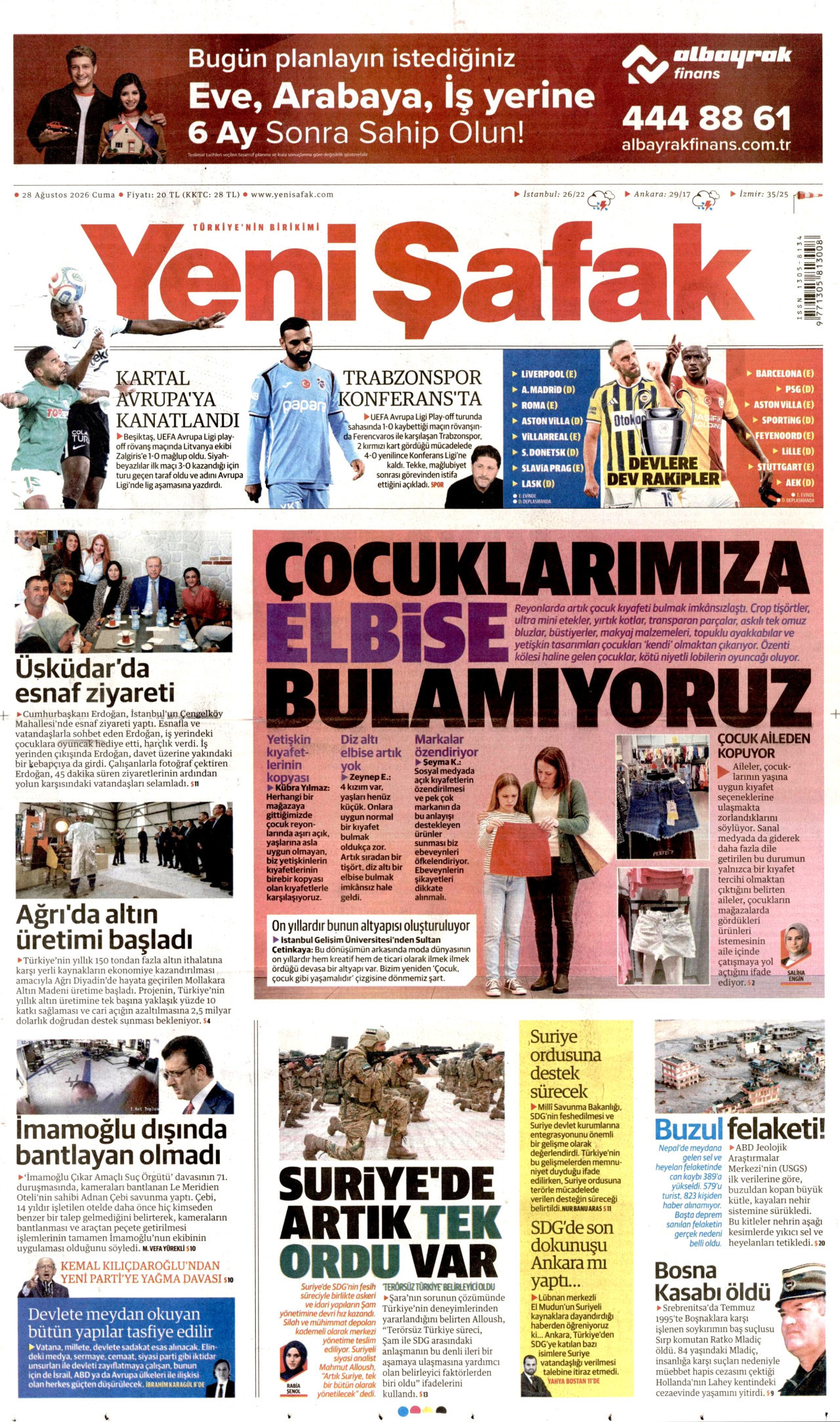 Yeni Şafak Manşet
