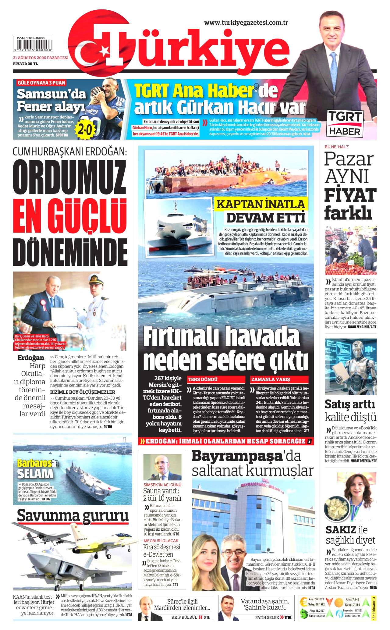 Türkiye Gazetesi Manşet