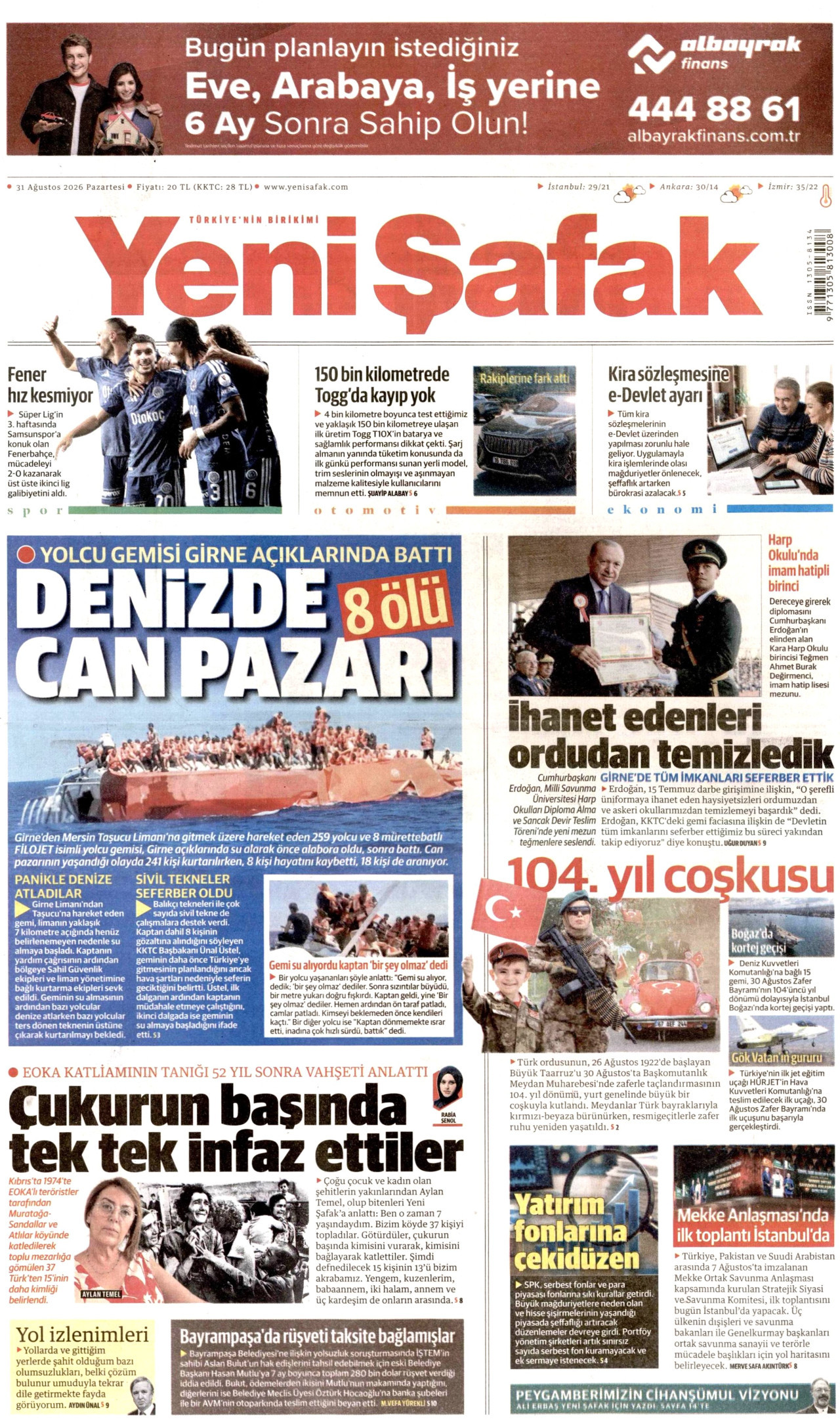 Yeni Şafak Manşet