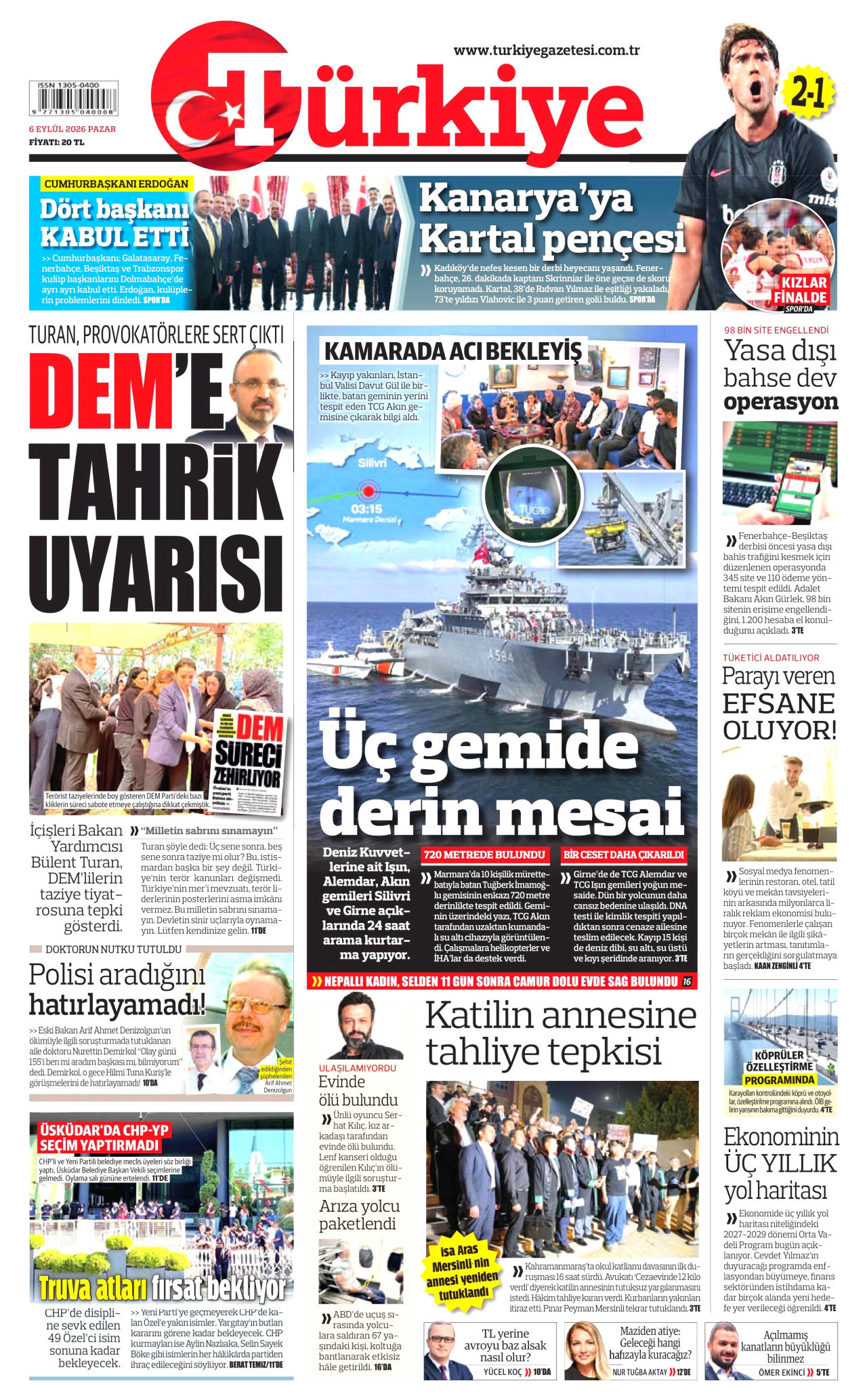 Türkiye Gazetesi Manşet
