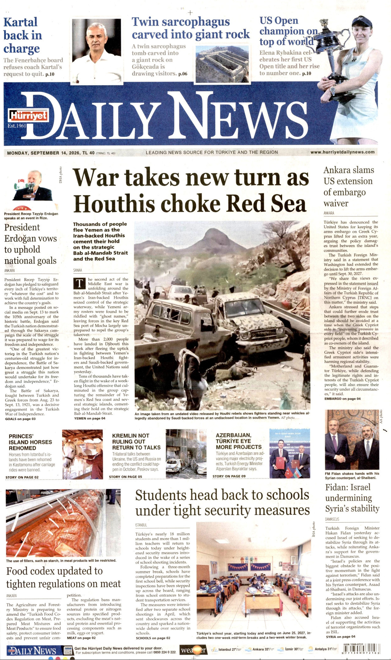 Hürriyet Daily News Manşet